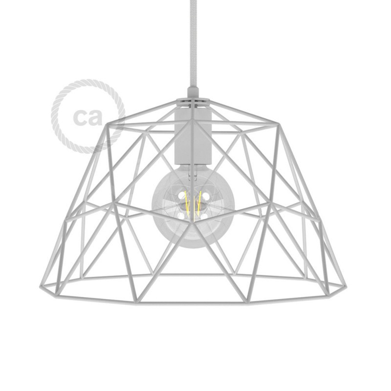 Verkeerd Computerspelletjes spelen Gepland Dome XL draadframe lampenkap - wit met E27 fitting